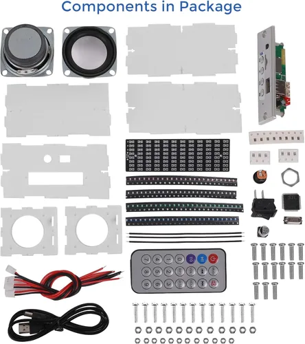 Vista 2 de MiOYOOW Spectrum DIY Kit de altavoces Bluetooth, proyecto electrónico para adultos with Music Spectrum LED Display, DIY Stereo Amplifier Kit