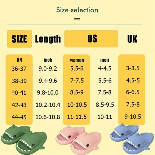 Vista 6 de Sharky Chanclas, Cloud Shark Slides, 2023 Verano Antideslizante Unisex Lindas Pantuflas de Tiburón de dibujos animados Zapatillas de playa suaves
