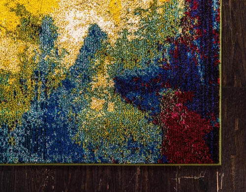 Vista 8 de Unique Loom - Colchón de la colección Estrella, colorido, abstracto, acuarela, moderno, ecléctico