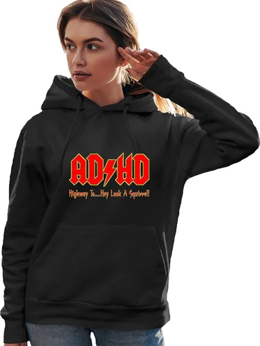Vista 3 de Go All Out Sudadera con capucha para hombre y mujer con texto en inglés "Highway To Hey Look A Squirrel