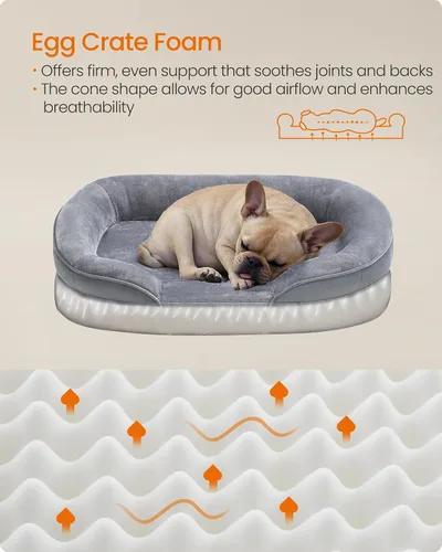 Vista 3 de Feandrea - Cama ortopédica para perros, sofá para perros de 30 pulgadas con funda extraíble lavable Medium Pet Sofa with Egg Crate Foam, Comfy