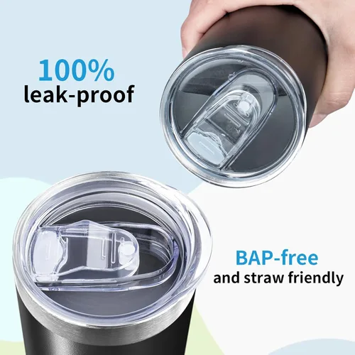 Vista 3 de Tapas de Repuesto para Vaso Delgado de 20 oz, Paquete de 2, Se Ajustan a Vasos con Diámetro Interior de 2.74 a 2.76 PULGADAS, Tapas para Vaso a