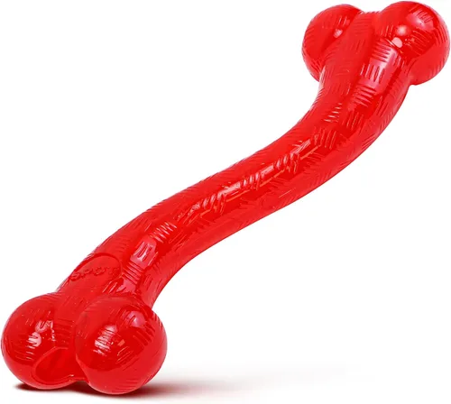 Vista 8 de Ethical Pets juguete hueso de perro en forma de “S” de hule indestructible, prácticamente fuerte para jugar, juguete para masticar para perros de 12
