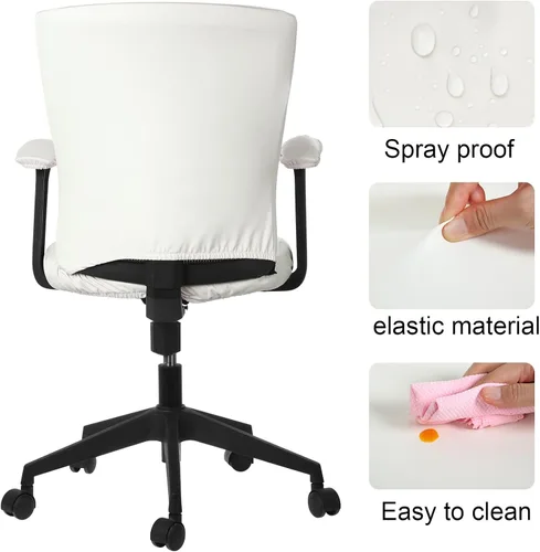 Vista 3 de Tallew 4 fundas para sillas de oficina, fundas universales para sillas de computadora, fundas protectoras elásticas para asiento de silla, fundas
