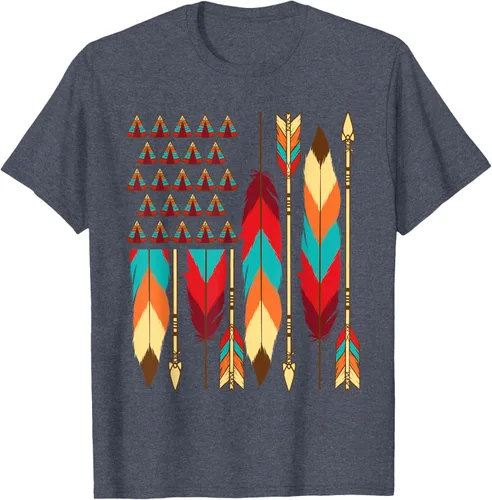 Vista 79 de Native American Bandera - Camiseta de veteranos indígenas del Mes del Orgullo, Negro, S