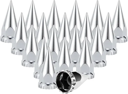 Vista 14 de 33mm Cubiertas de tuerca de lengüeta, 33mm x 3 1/2 pulgadas de plástico ABS cromado, cilindro de tuerca con rosca, cubiertas de tuerca de lengüeta