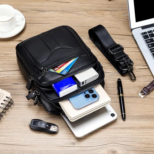 Vista 8 de BAIGIO Men's Genuine Leather Shoulder Bag Messenger Briefcase CrossBody Handbag Satchel Travel bag