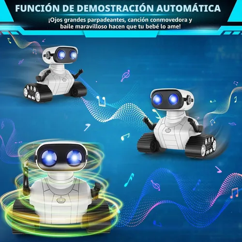Vista 3 de Hamourd Juguetes robot para niños y niñas de 3 años, robots de control remoto recargables, robot emo con demostración automática, cabeza y brazos