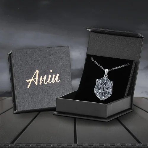 Vista 7 de Aniu Collar de plata de ley S925, San Miguel, San Cristóbal, San Benito, San Juda, Crucifijo de Jesús, San Uriel, Arcángel Rafael, San Patricio, San