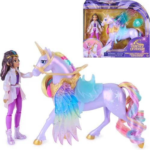 Vista 10 de Unicorn Academy, Wing Magic Ava & Leaf, muñeca posable de 4.5 pulgadas y unicornio de 5 pulgadas con alas, 4 accesorios, muñecas y juguetes
