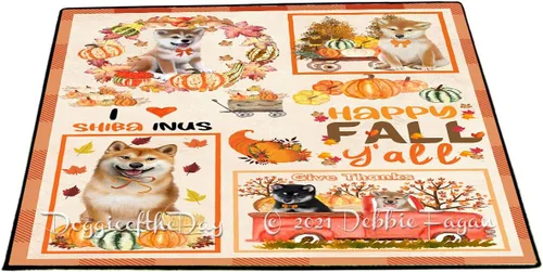 Vista 10 de Tapete antideslizante para puerta de mascotas, para interiores y exteriores del 4 de julio, para perros Shiba Inu, tapete lavable con retratos