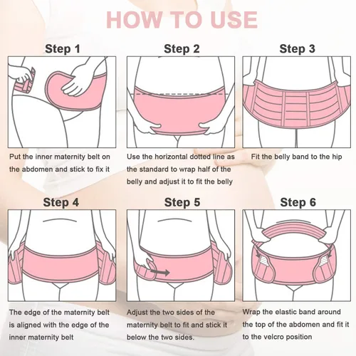 Vista 5 de GECONLE Cinturón de maternidad Cinturón de apoyo para embarazo, banda suave y transpirable, cinturón de apoyo abdominal para aliviar el dolor