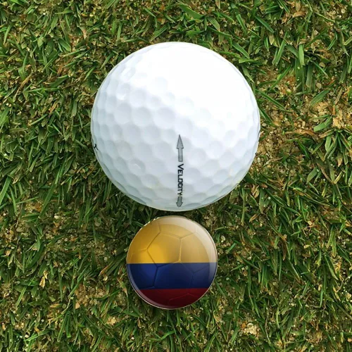 Vista 3 de GRAPHICS & MORE Clip para sombrero de golf con bandera de Colombia con marcador magnético