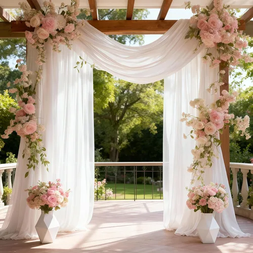 Vista 21 de Cortinas de telón de fondo transparentes para arco de boda de 28 pulgadas x 19 pies Negro