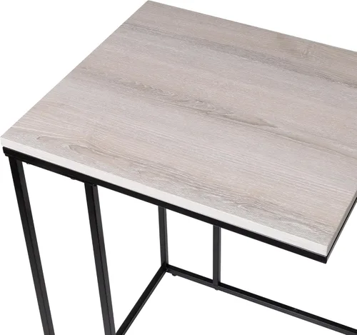 Vista 4 de Honey-Can-Do Mesa auxiliar cuadrada C, natural TBL-09252 negro