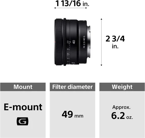 Vista 13 de Sony FE 40mm F2.5 G Lente Ultra Compacta de Fotograma Completo G
