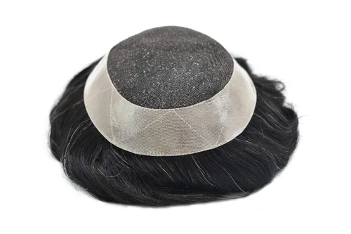 Vista 3 de Toupee de cabello humano para hombre, con base de encaje suizo, sistema de reemplazo de cabello, piezas de cabello, sistema de cabello de encaje