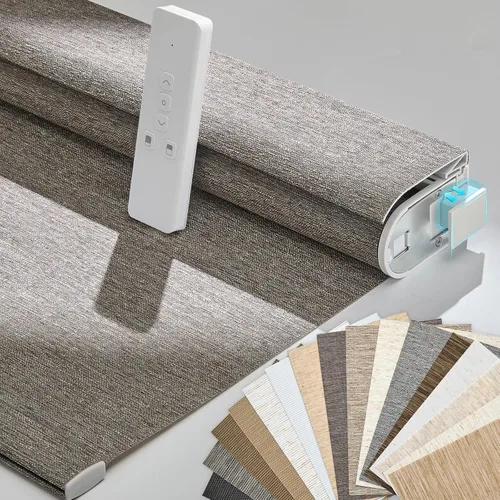 Vista 9 de Persianas motorizadas inteligentes Persilux con control remoto, sin necesidad de perforación, persianas enrollables automáticas para ventanas