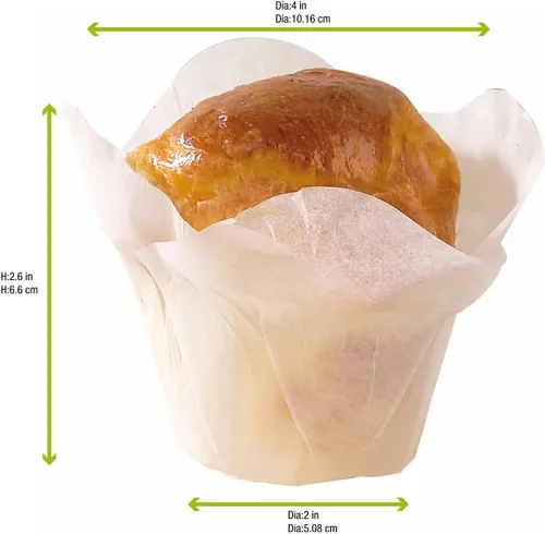 Vista 5 de PacknWood -209CPSL2B Lotus Liners, Lotus White Silicone Baking Cup Liner, Paper Baking Cupcake Lotus, (4 onzas, 2.75 x 1.9 pulgadas) - Caja de 100