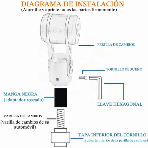 Vista 3 de Pomo de palanca de cambios, forma de joystick, aleación de aluminio, manual automático, mango de palanca de cambios para coche, se adapta a
