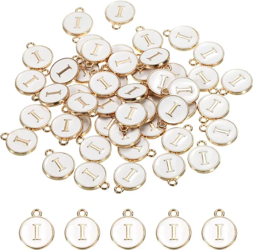 Vista 13 de MECCANIXITY Dije de Letras del Alfabeto de Doble Cara, para Hacer Collar, Pulsera, Pendientes, Joyería