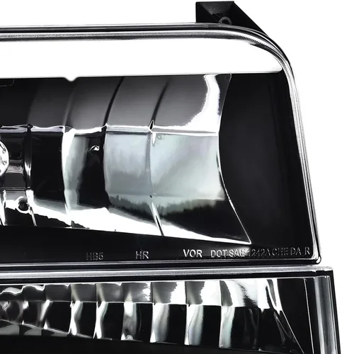 Vista 7 de Faros LED DRL, faro lente transparente carcasa negra reflector ámbar