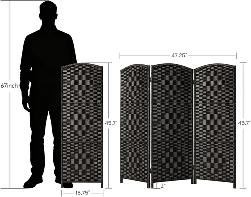Vista 2 de HALLYBEE Divisor de habitación pequeño, pantalla de privacidad, separadores de habitación cortos y pantallas de privacidad plegables, divisiones