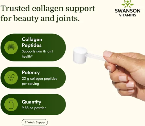 Vista 3 de Swanson Vitaminas Péptidos de Colágeno - Sin Sabor 0.71 oz 9.88 oz Polvo