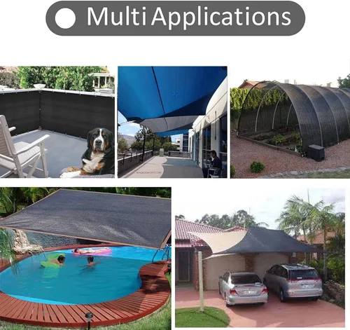 Vista 7 de Malla de sombra con ojales para jardín, para exteriores, pérgola, patio, plantas, invernadero y gallinero, tasa de sombreado negro del 70%-90%