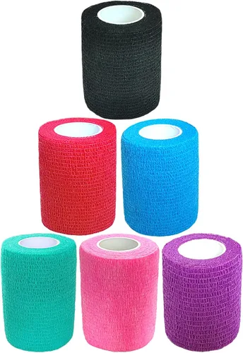 Vista 21 de Baisunt Paquete de 6 vendajes cohesivos de 1 pulgada, cinta autoadhesiva autoadhesiva autoadhesiva transpirable para muñeca, tobillo, deportes, Negro