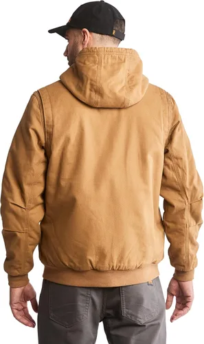 Vista 4 de Timberland PRO Chaqueta con capucha de lona con forro Gritman para hombre Marrón