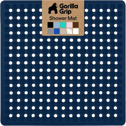 Vista 12 de GORILLA GRIP - Alfombrilla patentada cuadrada para cabina de ducha, alfombrillas pequeñas para el piso de la bañera para duchas de pie, ventosas