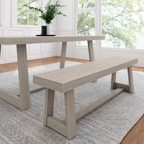Vista 18 de Plank+Beam - Mesa de comedor de 48 pulgadas estilo granja, mesa de cocina rústica de madera maciza, mesa de comedor para el comedor, mobiliario
