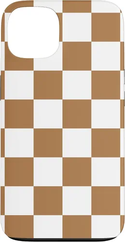 Vista 7 de iPhone 16 Checkered Checkerboard Indie Aesthetic Brown Coffee Beige Case