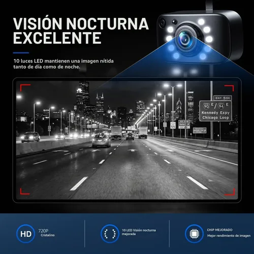 Vista 6 de ERT01 Cámara de respaldo HD para placa de matrícula de visión trasera cámara de reversa universal para camioneta, automóvil, SUV, ángulo perfecto