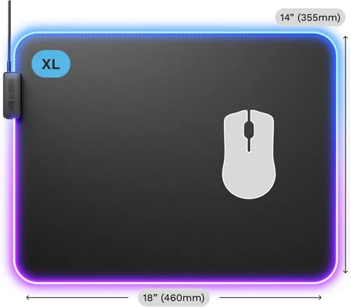 Vista 9 de GLORIOUS Gaming Mouse Pad GMP 2 GLED - XL - 2-Zone RGB Lighting, InfiniGlow RGB Stitchless Edge, Premium Cloth Surface, Grippy Rubber Base