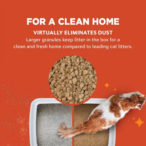 Vista 4 de WORLD'S BEST - Arena para gatos de mejor calidad en el mundo, bajo rastro y control de polvo, para varios gatos, sin perfume, 8 libras