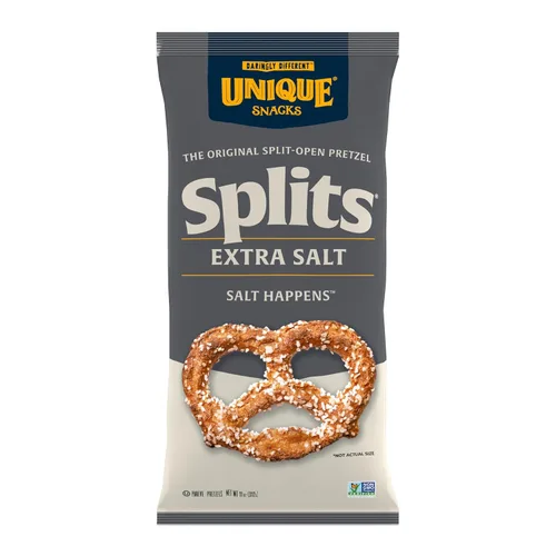 Vista 6 de Unique Snacks Pretzels extra de sal dividida, deliciosos horneados con estilo casero, certificado OU Kosher y sin OMG, sin sabor artificial, bolsas