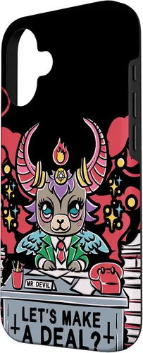 Vista 2 de Funda para iPhone 16 Kawaii Pastel Goth Make A Deal Baphomet Aesthetic Nu Cute Case