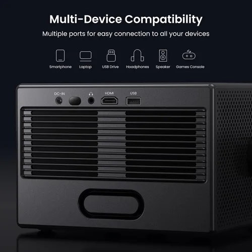 Vista 9 de HAPPRUN - Proyector para exteriores con licencia oficial de 2000 ANSI para exteriores 4K Full HD, proyector inteligente con WiFi y Bluetooth