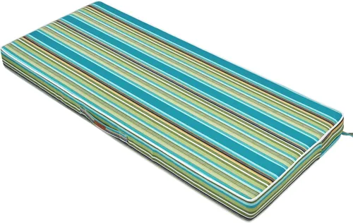 Vista 13 de FUNHOME Cojín de Banco para Exteriores 42 x 18 x 3 Pulgadas, Cojín de Sofá Portátil Resistente al Agua, Cojín de Columpio de Porche con Asa y Lazos
