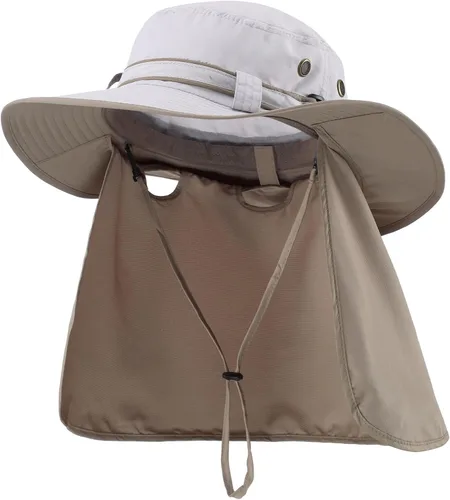 Vista 22 de Home Prefer Sombrero para sol para el aire libre con protección UV, secado rápido, unisex con solapa para proteger el cuello