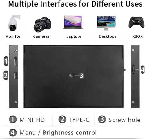 Vista 4 de 5 pulgadas WSVGA 1024 * 600 pantalla de alto píxel 100% SRGB sin panel táctil HDMI módulo compatible para Raspberry PI 3/3B/3B+/4/4B naranja pi