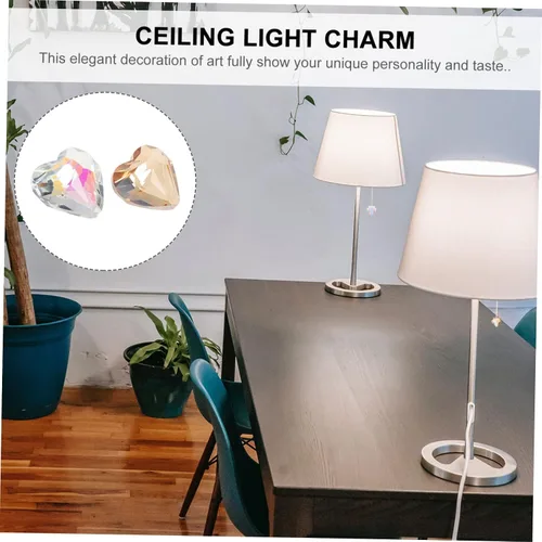 Vista 4 de DOITOOL 2 unids corazón forma cristal colgante tira cadena lámpara techo luz decoración del hogar