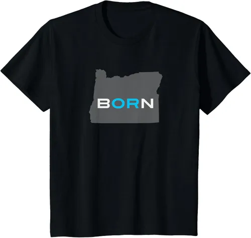 Vista 29 de Nacido en Oregon Camisa – Estado Mapa Born Idea de regalo, Negro