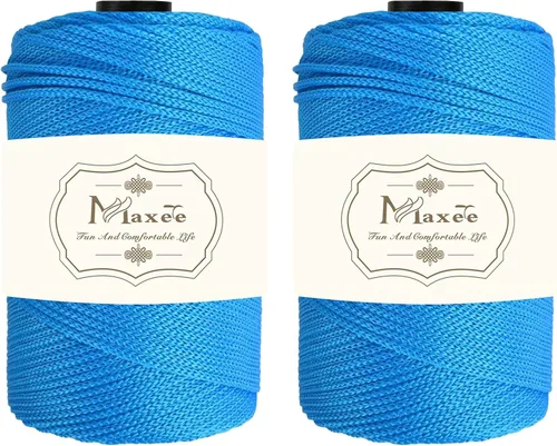 Vista 26 de Cordón de macramé de poliéster de alta calidad de 0.118 in × 218 yardas, 0.118 in, 100% polipropileno, ideal para ganchillo, ganchos de pared