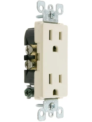 Vista 13 de Receptáculo Leviton doble de 15 A y 125 V, toma de tierra, Blanco, M02-5325-WMP, 125.00 volts 2-Blanco
