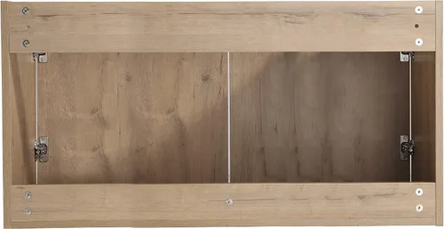 Vista 6 de Tocador de baño montado en la pared de 36 pulgadas con fregadero de resina, tocador flotante con puertas de cierre suave, gabinete de baño