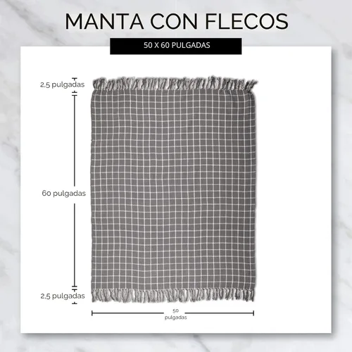 Vista 9 de DII Buffalo Check Collection - Manta rústica de granja con borlas, 50 x 60 pulgadas, color negro y blanco