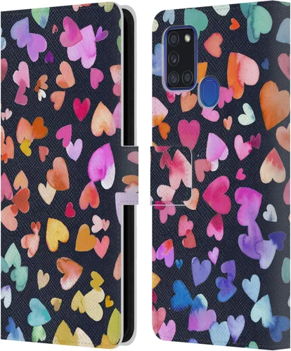 Vista 21 de Head Case Designs Officially Licensed Ninola Brushstrokes Multi Colorful Leather Wallet Case Compatible with Samsung Galaxy A07 4G